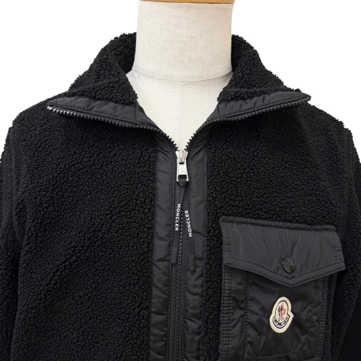 Excellent MONCLER Jacket FELPA APERTACON ZIP freeze black