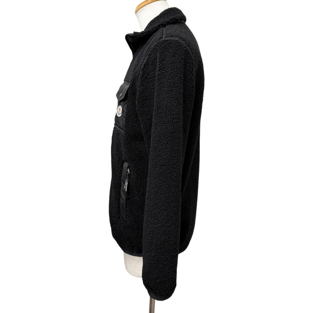 Excellent MONCLER Jacket FELPA APERTACON ZIP freeze black