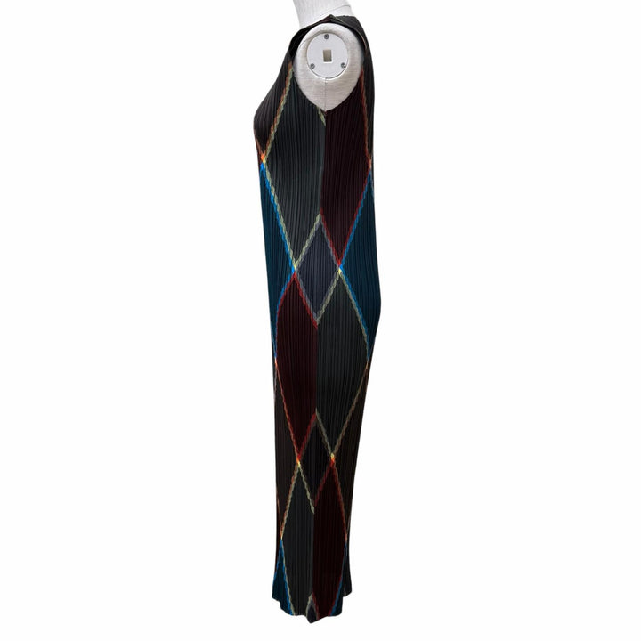 Excellent PLEATS PLEASE one piece Sleeveless Dress Multicolor 1 PP64-JH121