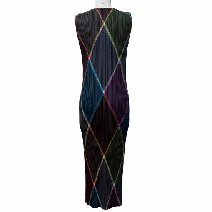 Excellent PLEATS PLEASE one piece Sleeveless Dress Multicolor 1 PP64-JH121