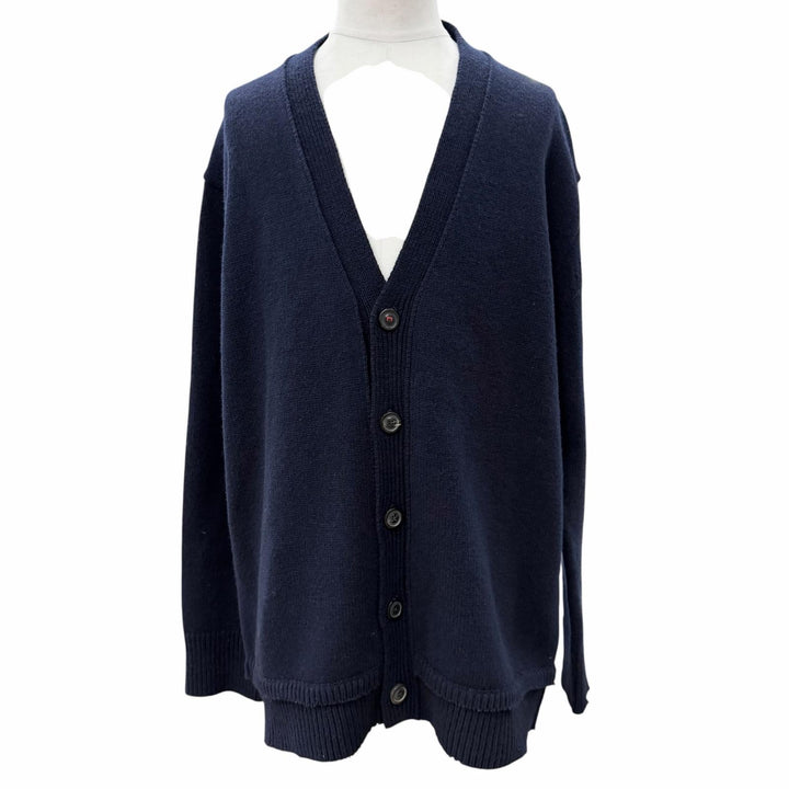 Excellent Maison Margiela 14 cardigan Navy wool mens L SI1Gold Plated0003