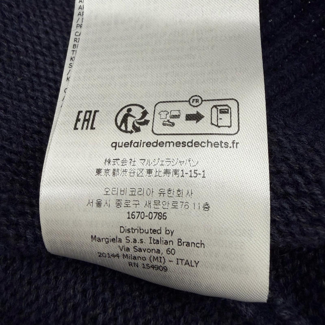 Excellent Maison Margiela 14 cardigan Navy wool mens L SI1Gold Plated0003