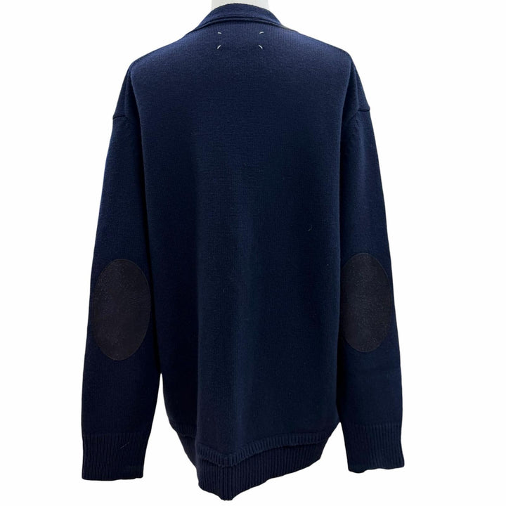 Excellent Maison Margiela 14 cardigan Navy wool mens L SI1Gold Plated0003