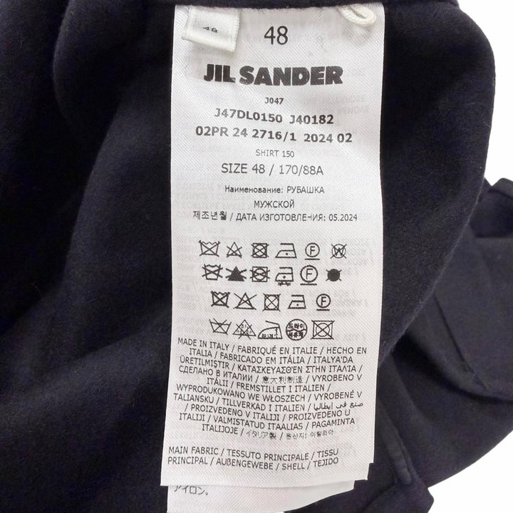 Great JIL SANDER+ Blouson Half zip jacket black wool mens 48 J47DL0150