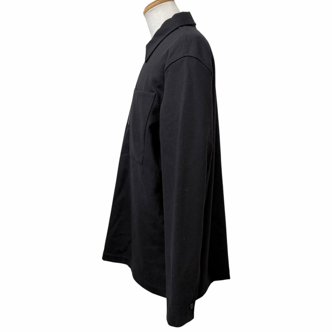 Great JIL SANDER+ Blouson Half zip jacket black wool mens 48 J47DL0150