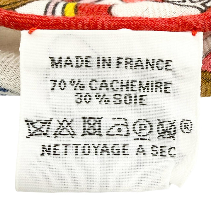 Great HERMES Stall Triangle Jean Bouquets Sellier Large shawl Red series cashmer