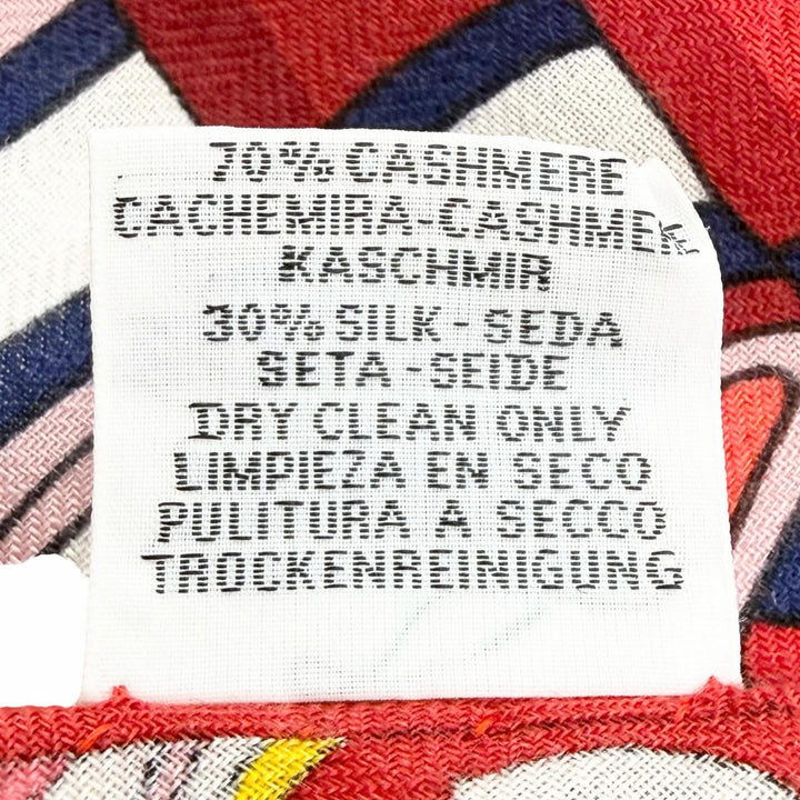 Great HERMES Stall Triangle Jean Bouquets Sellier Large shawl Red series cashmer