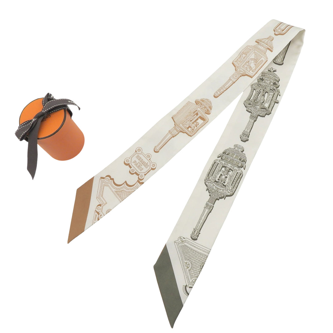 Pristine HERMES scarf Twilly Merveilleuse Lantern silk Women