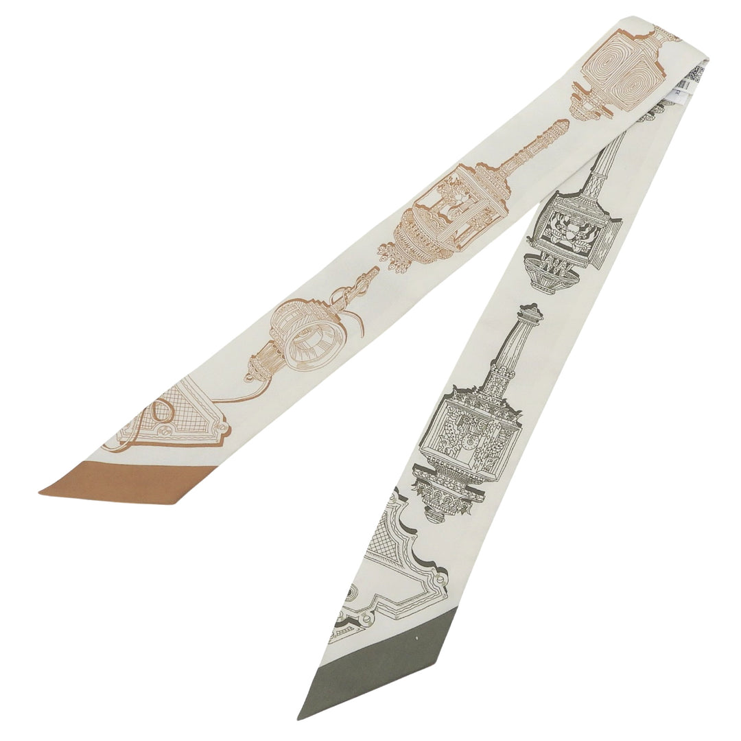 Pristine HERMES scarf Twilly Merveilleuse Lantern silk Women