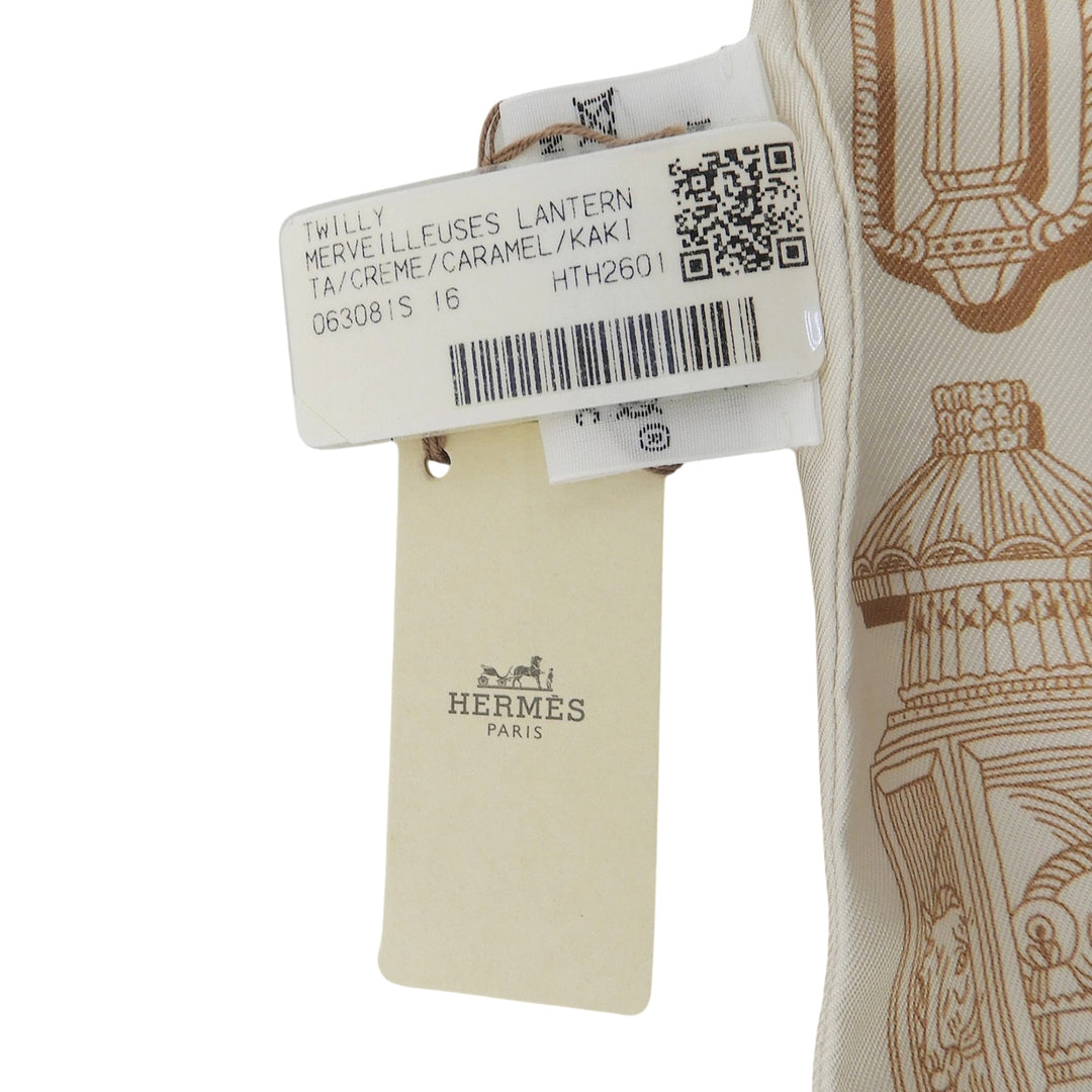 Pristine HERMES scarf Twilly Merveilleuse Lantern silk Women