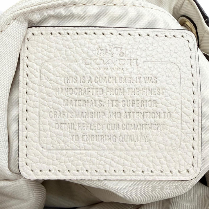 Excellent COACH Backpack Daypack Logo Turnlock Leather Ivory leather Women 37581