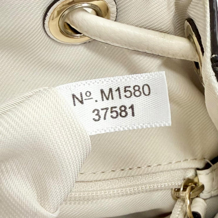 Excellent COACH Backpack Daypack Logo Turnlock Leather Ivory leather Women 37581