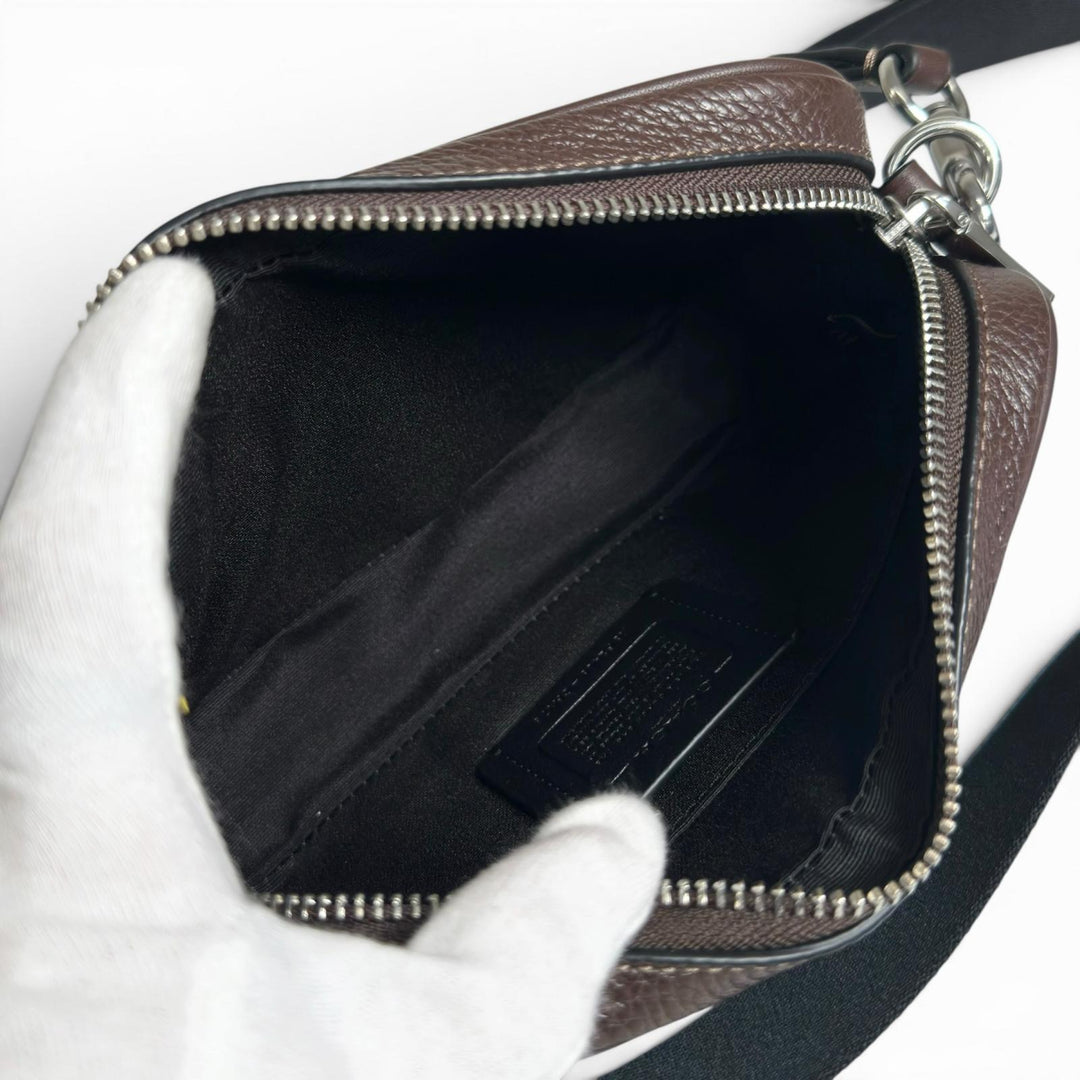 Excellent COACH Shoulder Bag Jayden Embossed logo cross sling bag Brown CR179