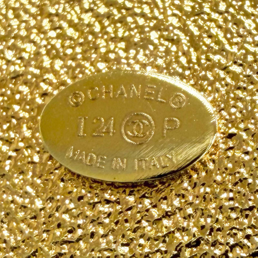 Excellent CHANEL Brooch COCO Mark Denim gold Women I24P ABC726