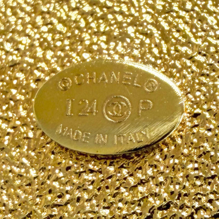 Excellent CHANEL Brooch COCO Mark Denim gold Women I24P ABC726