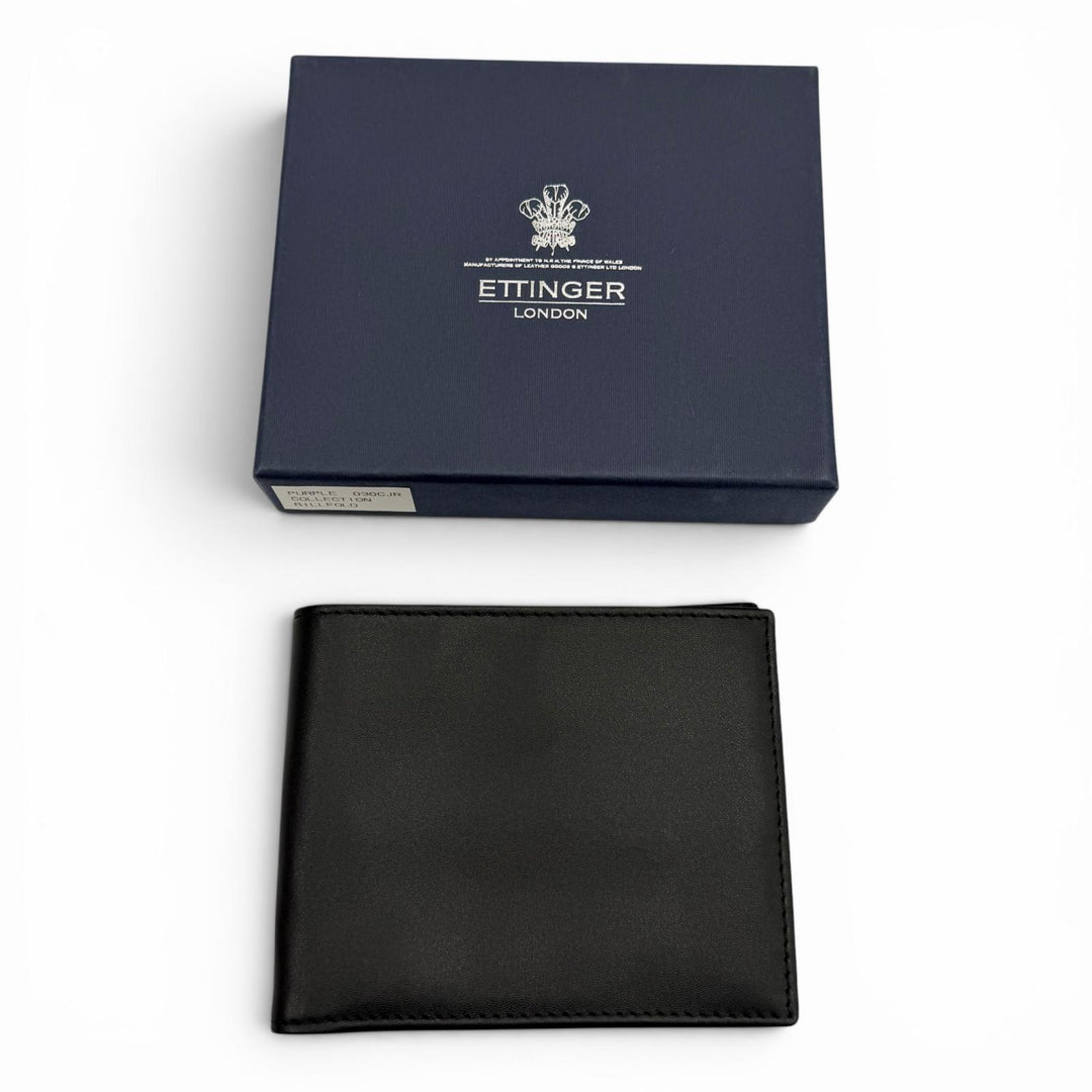 Pristine ETTINGER Bifold Wallet Leather wallet, billfold black leather mens