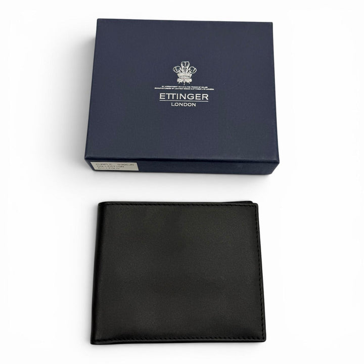 Pristine ETTINGER Bifold Wallet Leather wallet, billfold black leather mens