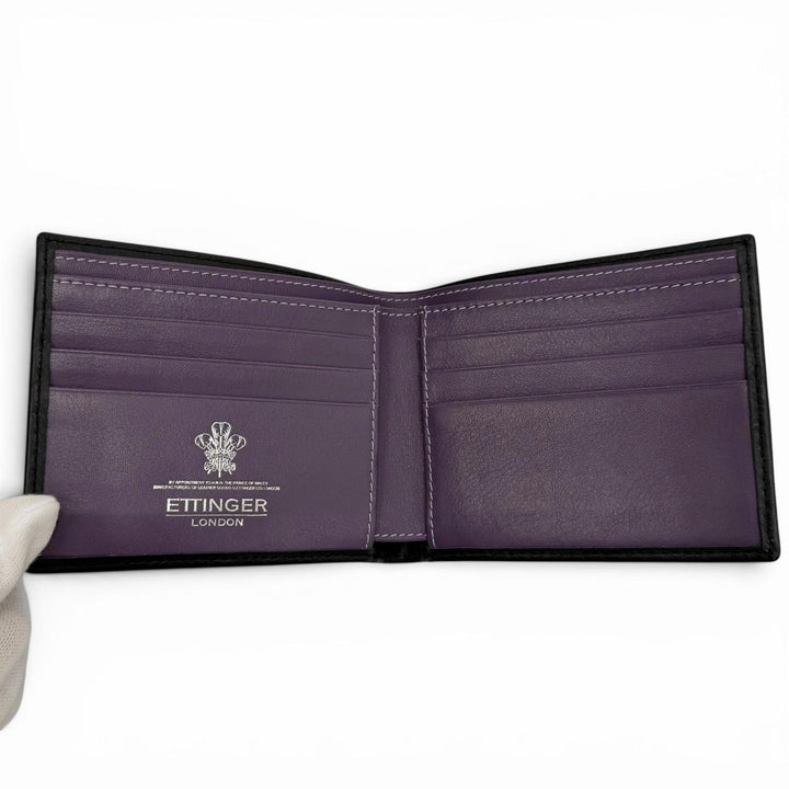 Pristine ETTINGER Bifold Wallet Leather wallet, billfold black leather mens
