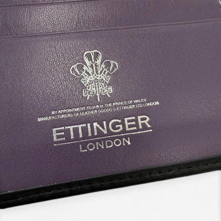 Pristine ETTINGER Bifold Wallet Leather wallet, billfold black leather mens