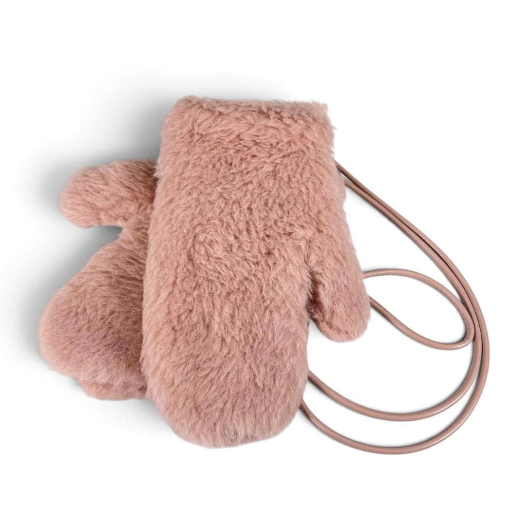 Excellent Max Mara gloves OMBRATO Teddy bear mitten gloves pink beige alpaca