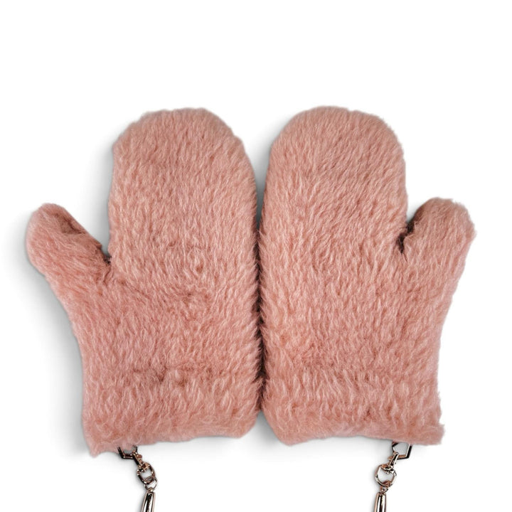 Excellent Max Mara gloves OMBRATO Teddy bear mitten gloves pink beige alpaca