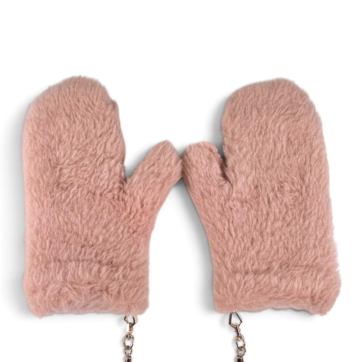 Excellent Max Mara gloves OMBRATO Teddy bear mitten gloves pink beige alpaca