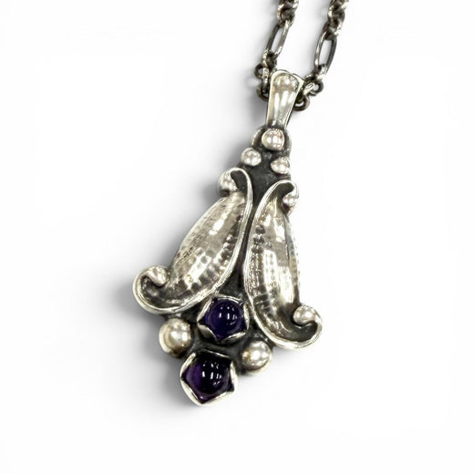 Excellent Georg Jensen Necklace 1993 Year Pendant Silver 925 Women