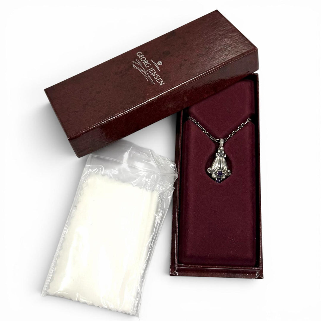 Excellent Georg Jensen Necklace 1993 Year Pendant Silver 925 Women
