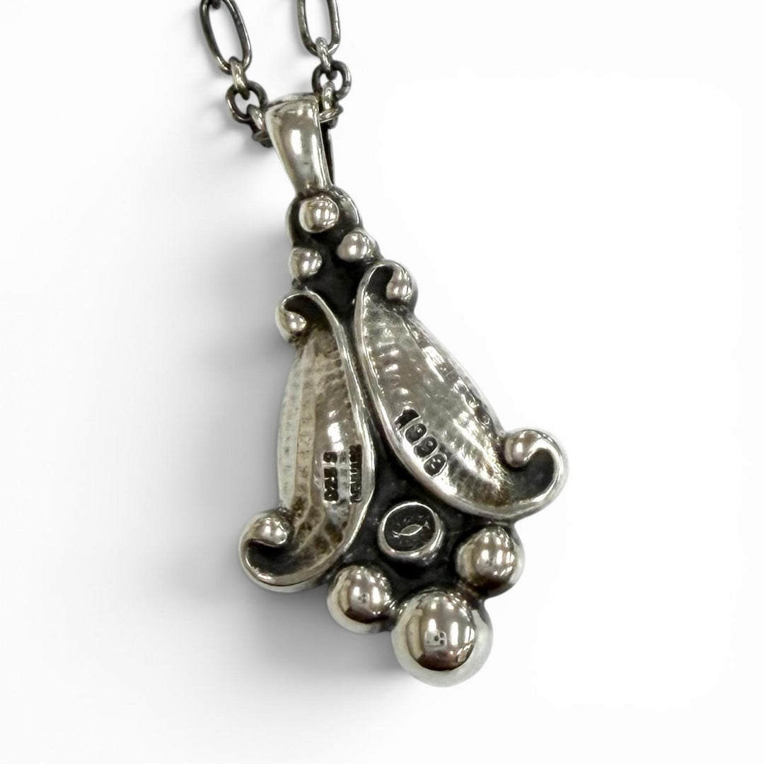 Excellent Georg Jensen Necklace 1993 Year Pendant Silver 925 Women
