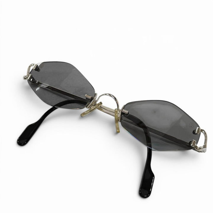 Great Cartier sunglasses Rimless Two-Point Eyewear Silver mens