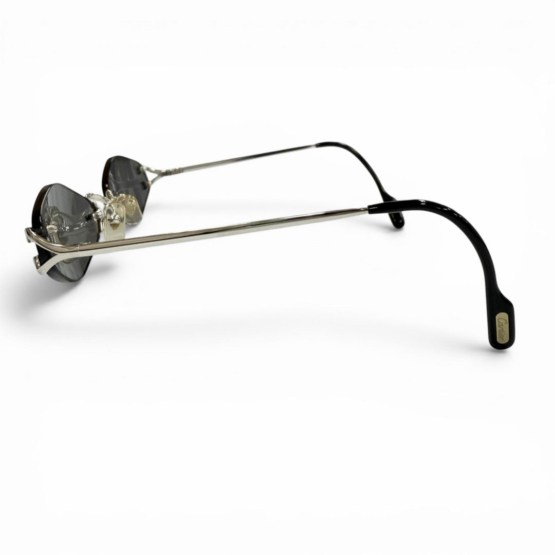 Great Cartier sunglasses Rimless Two-Point Eyewear Silver mens