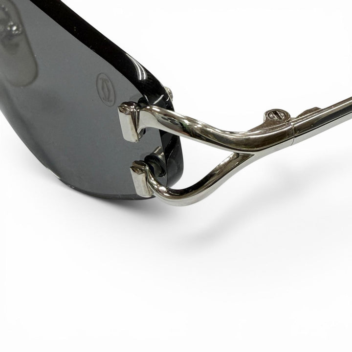 Great Cartier sunglasses Rimless Two-Point Eyewear Silver mens