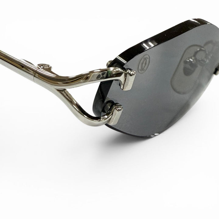 Great Cartier sunglasses Rimless Two-Point Eyewear Silver mens