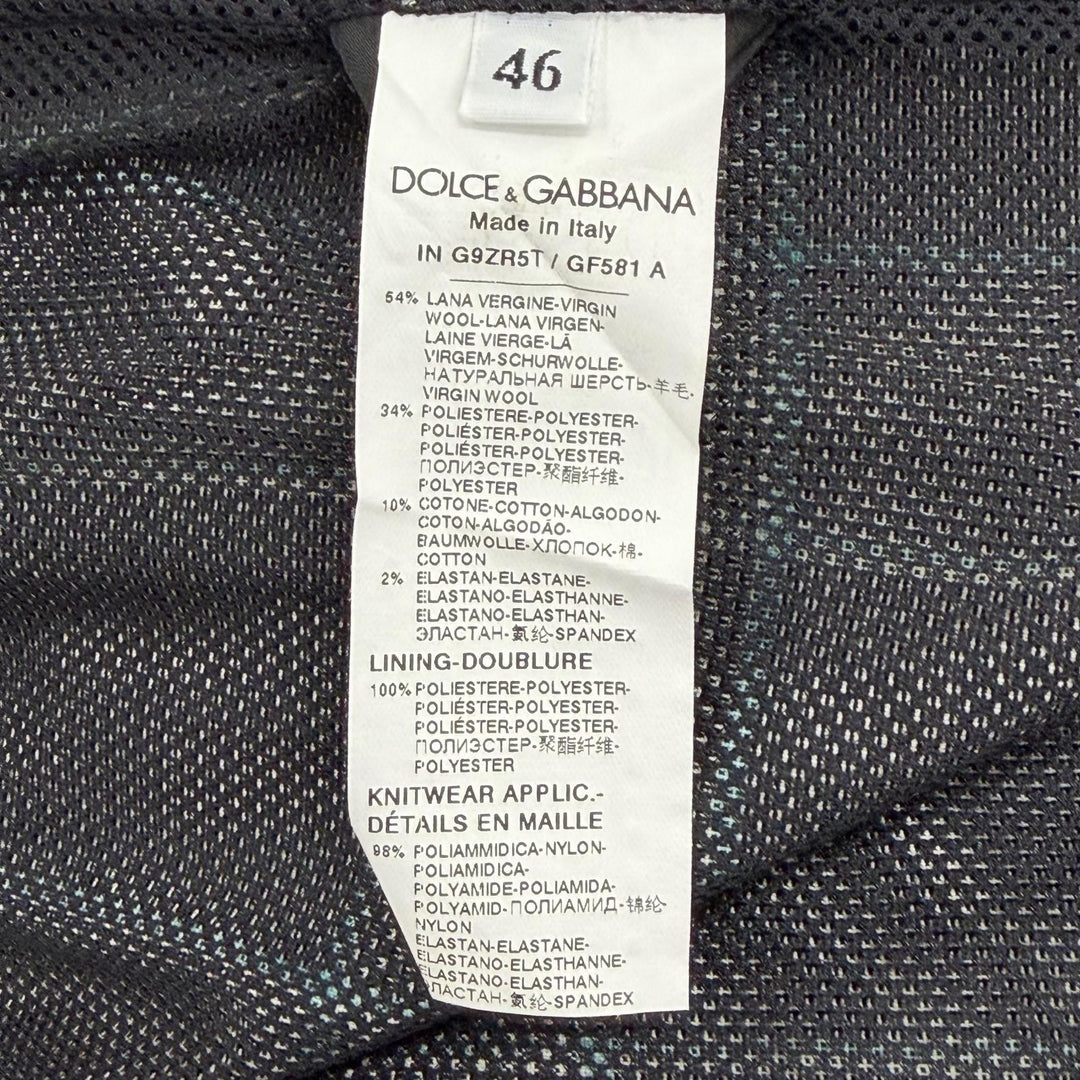 Excellent DOLCE&GABBANA two-piece set gray wool mens 46