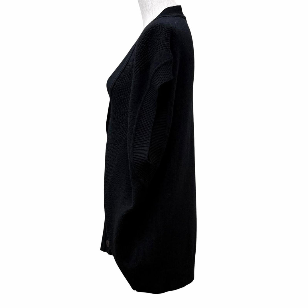 Great HERMES Best V-neck knit with Serie buttons black cashmere 36 3H2706D1