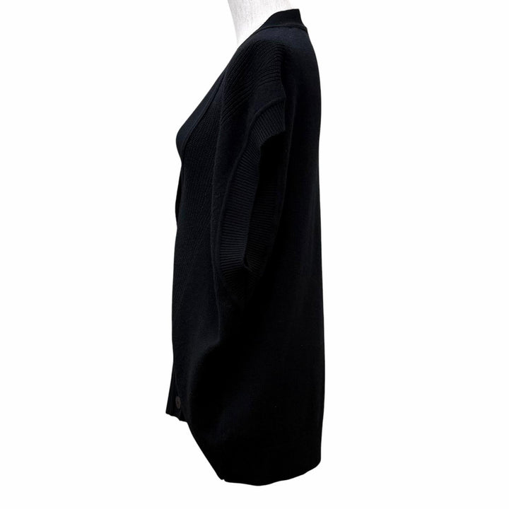Great HERMES Best V-neck knit with Serie buttons black cashmere 36 3H2706D1