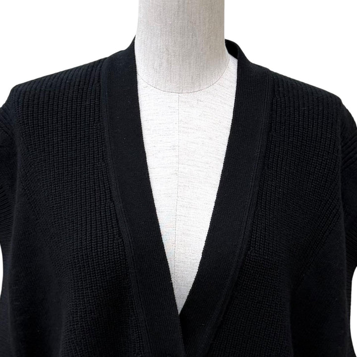 Great HERMES Best V-neck knit with Serie buttons black cashmere 36 3H2706D1