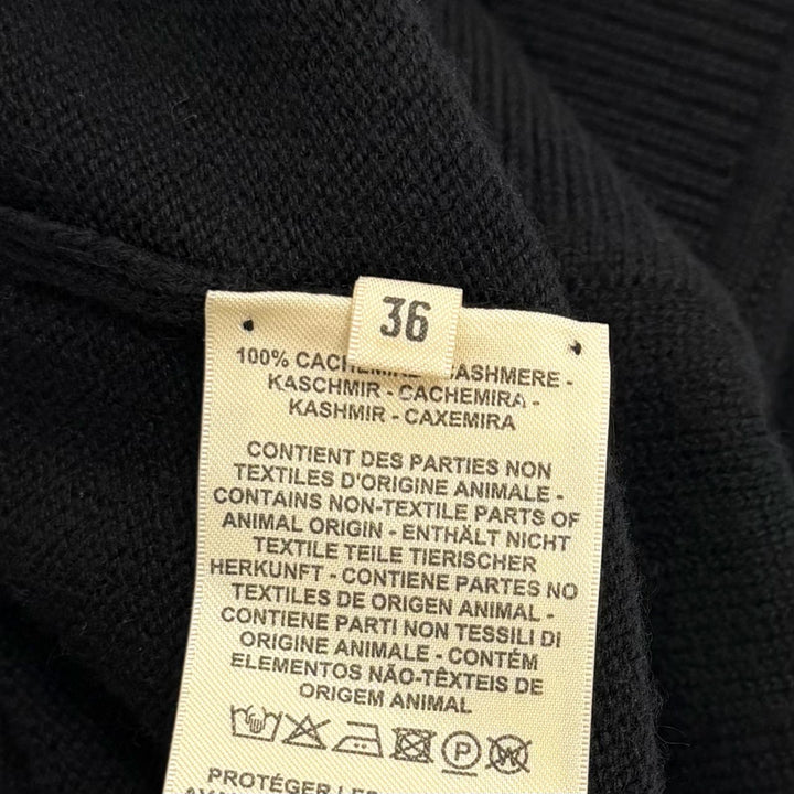 Great HERMES Best V-neck knit with Serie buttons black cashmere 36 3H2706D1