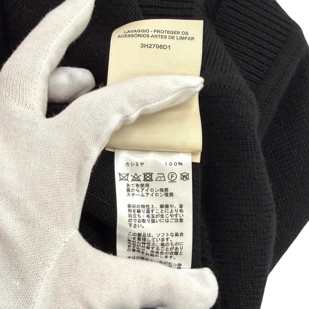 Great HERMES Best V-neck knit with Serie buttons black cashmere 36 3H2706D1