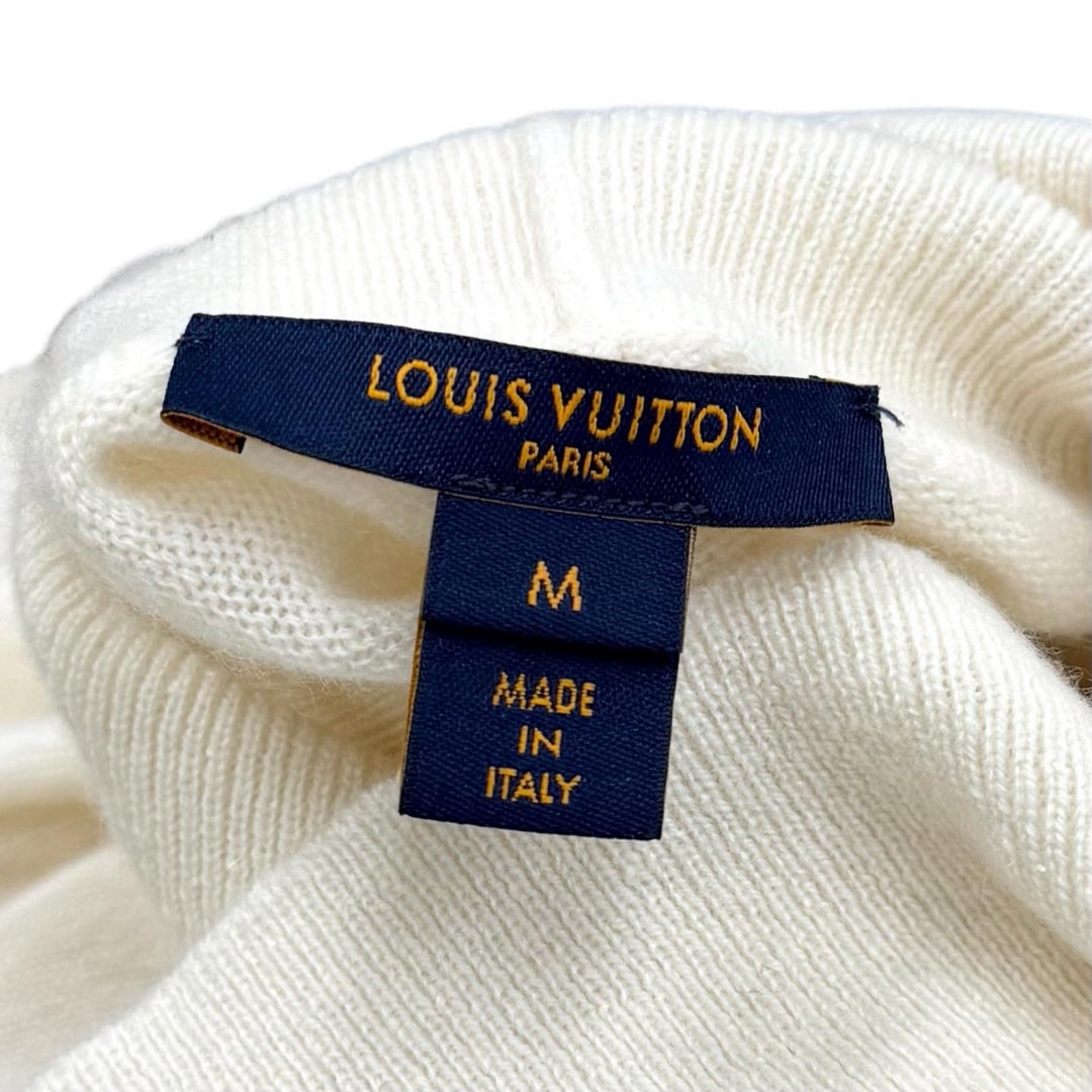 Excellent LOUIS VUITTON one piece Cashmere turtleneck with metal logo cashmere M