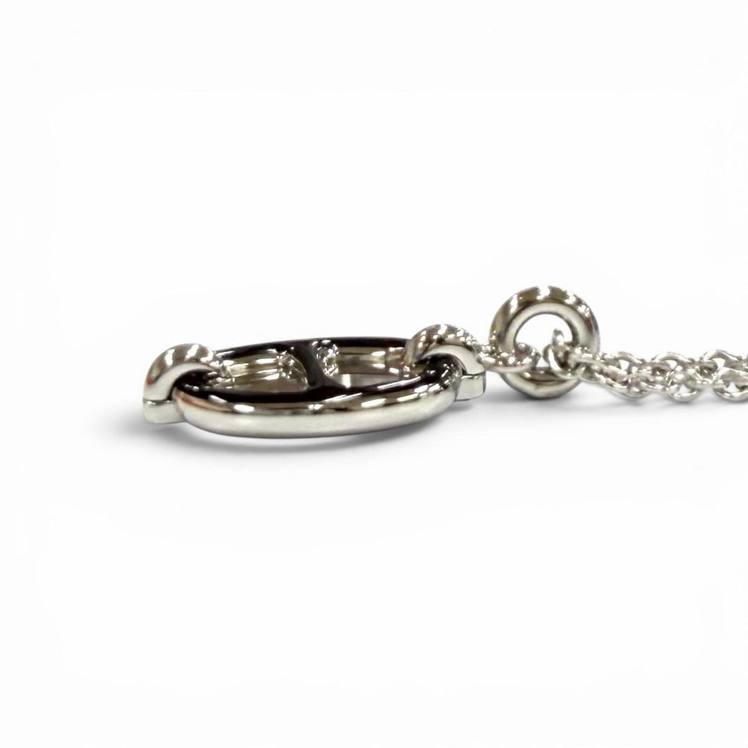 Pristine HERMES Necklace Pendant Mini Maillon PM ChÃ©ne Dunkel black ー Women