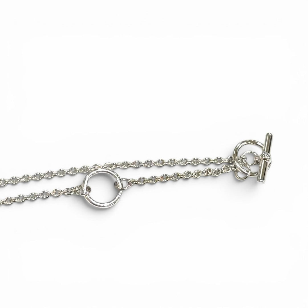 Pristine HERMES Necklace Pendant Mini Maillon PM ChÃ©ne Dunkel black ー Women