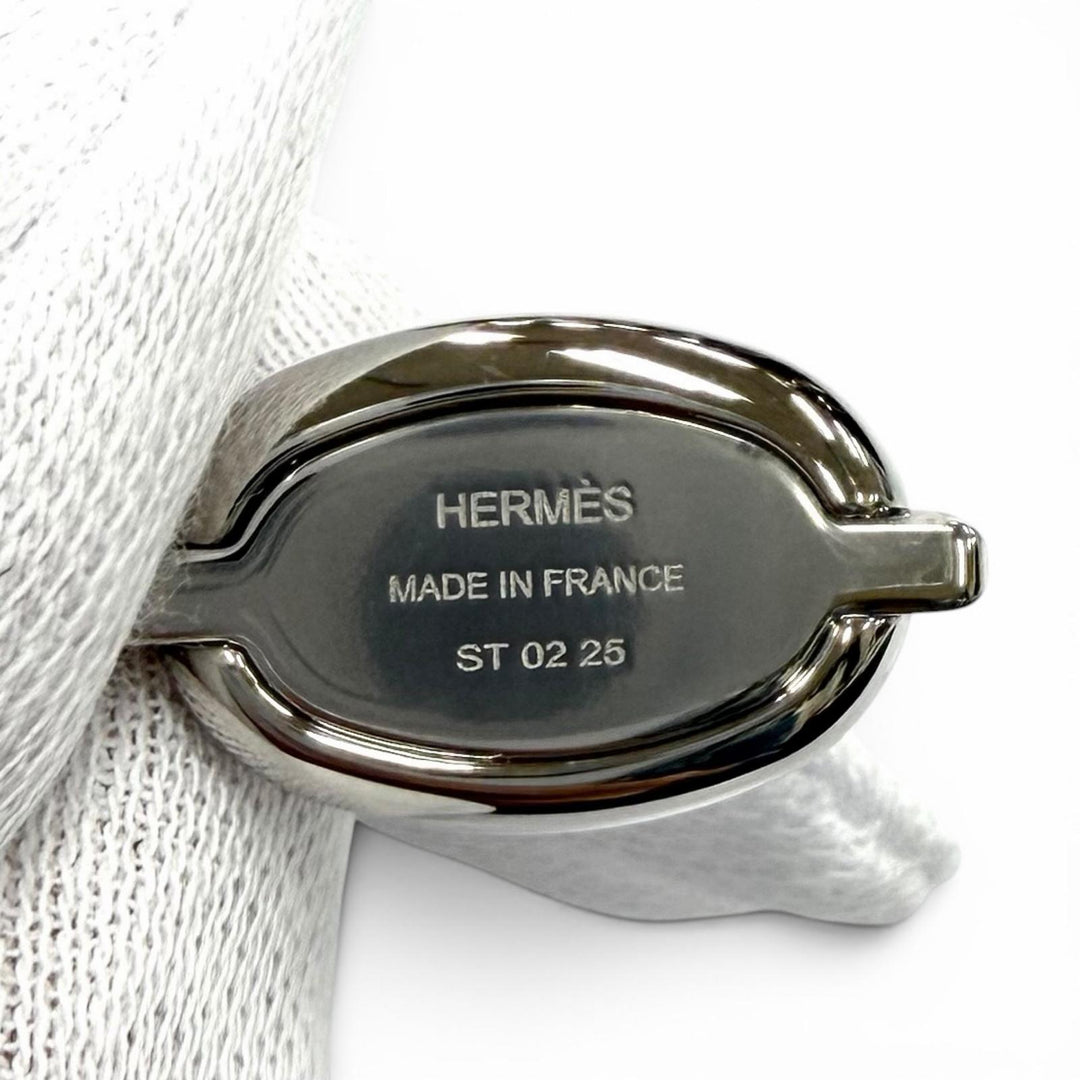 Pristine HERMES Necklace Pendant Mini Maillon PM ChÃ©ne Dunkel black ー Women