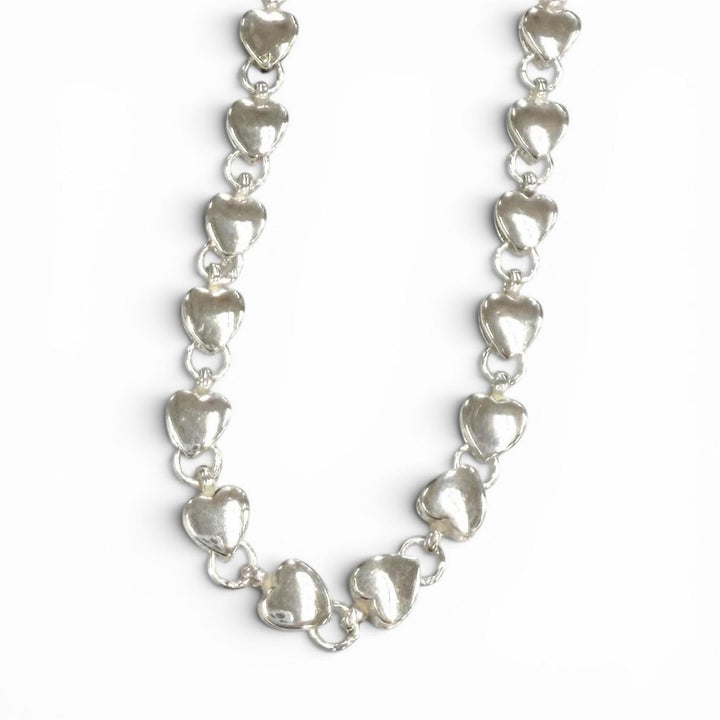 Great TIFFANY&Co. Necklace Puff Heart Necklace Silver 925 Women