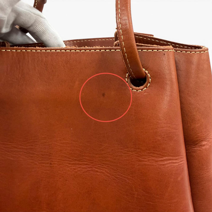 Great 土屋鞄 Shoulder Bag Diario Gathered leather with charm Brown leather Women