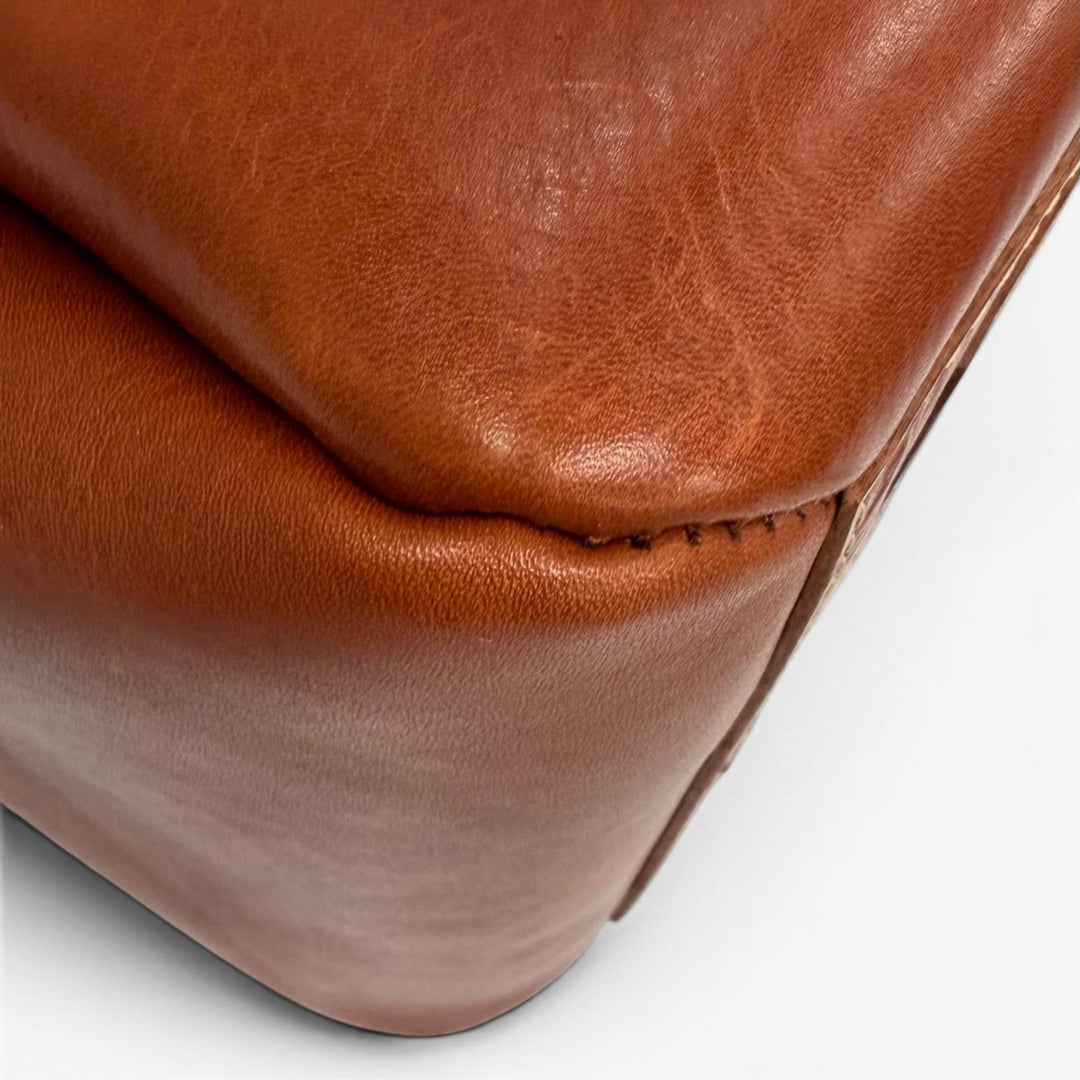 Great 土屋鞄 Shoulder Bag Diario Gathered leather with charm Brown leather Women
