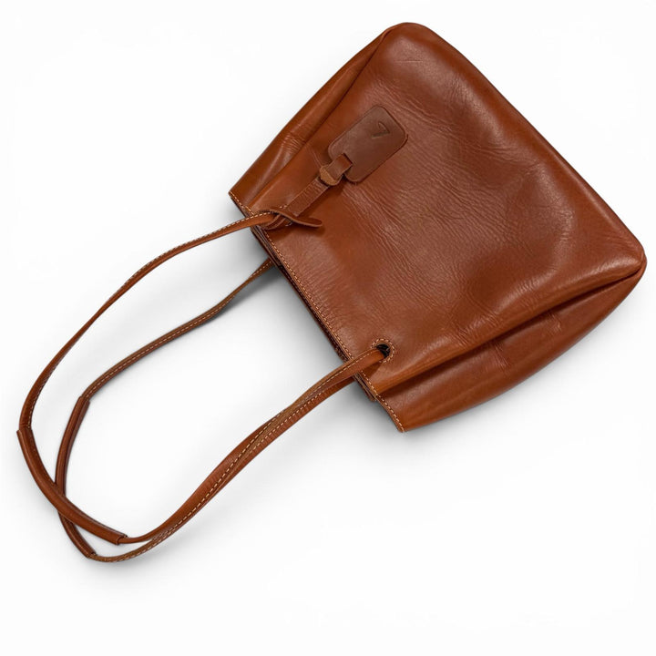 Great 土屋鞄 Shoulder Bag Diario Gathered leather with charm Brown leather Women
