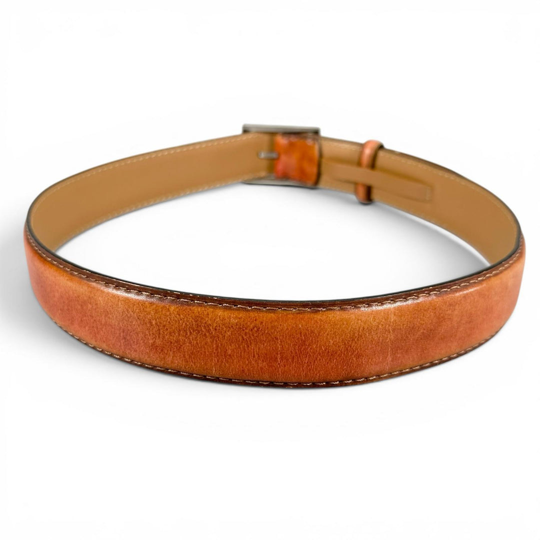 Discounted Very Good BERLUTI belt Pin buckle Brown Patine leather mens 85 34