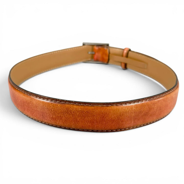Discounted Very Good BERLUTI belt Pin buckle Brown Patine leather mens 85 34