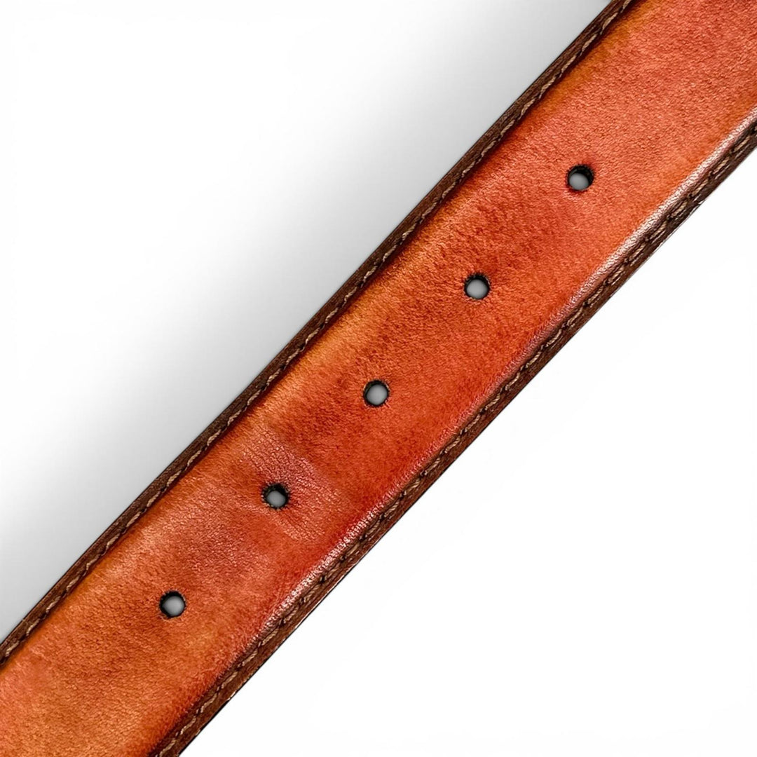 Discounted Very Good BERLUTI belt Pin buckle Brown Patine leather mens 85 34